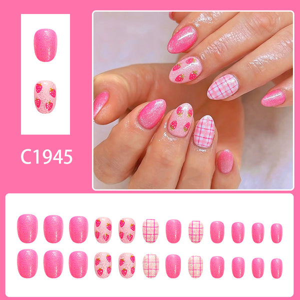 12 Sizes-24 Pcs Press On Nails C1945
