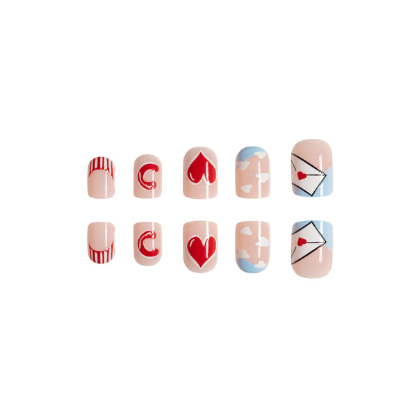 12 Sizes-24 Pcs Press On Nails C232