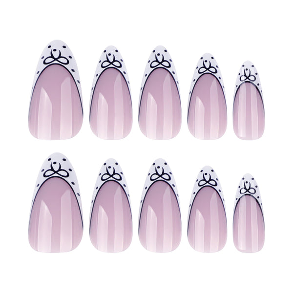 12 Sizes-24 Pcs Press On Nails JP3825