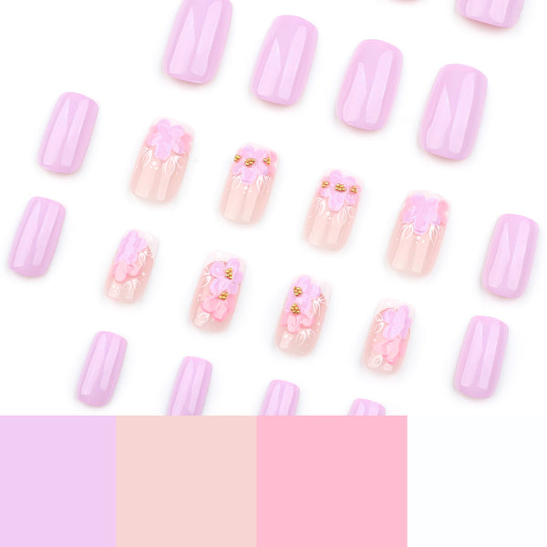 12 Sizes-24 Pcs Press On Nails JP3773