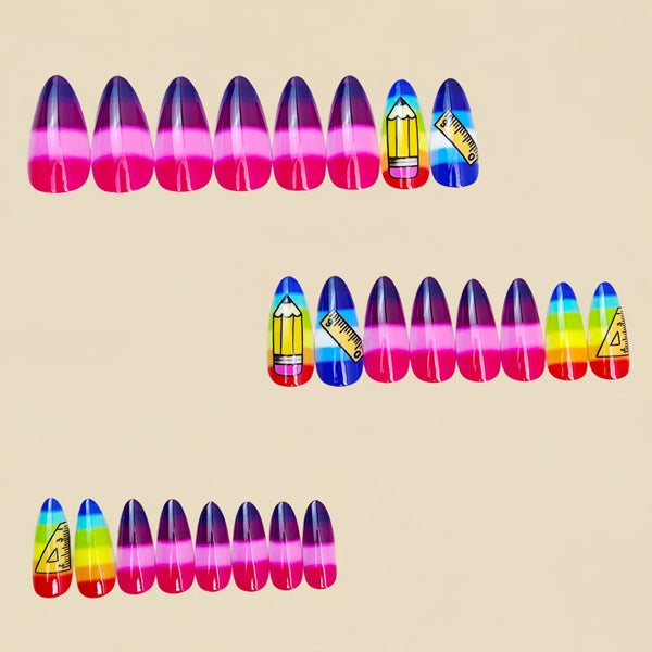 12 Sizes-24 Pcs Press On Nails Y1930