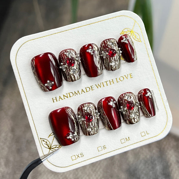 12 Sizes-24 Pcs Press On Nails SP128