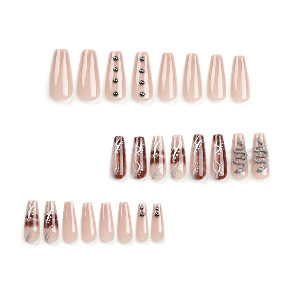 12 Sizes-24 Pcs Press On Nails GN019