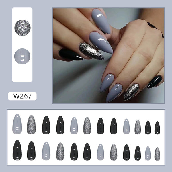 12 Sizes-24 Pcs Press On Nails W267
