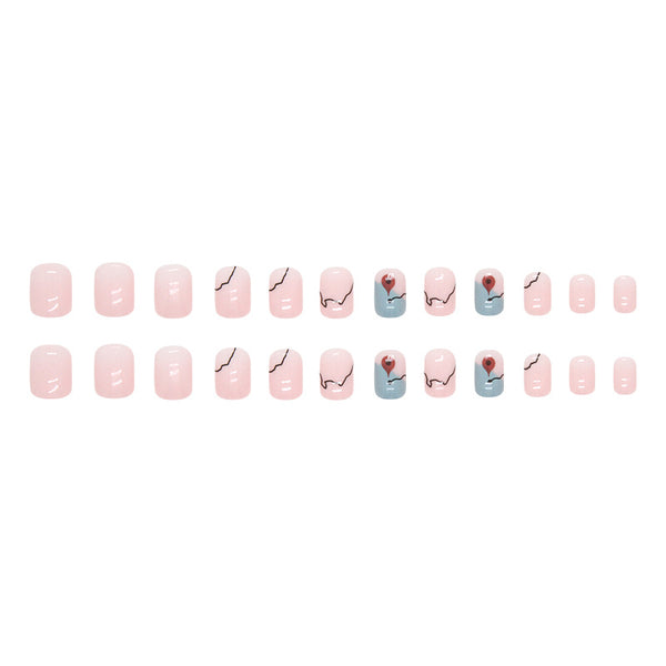 12 Sizes-24 Pcs Press On Nails W1010