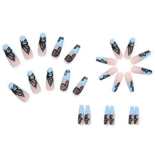 12 Sizes-24 Pcs Press On Nails W107