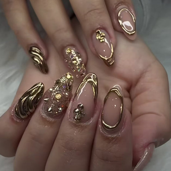 12 Sizes-24 Pcs Press On Nails Z1042