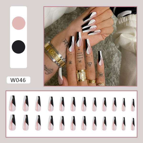 12 Sizes-24 Pcs Press On Nails W046