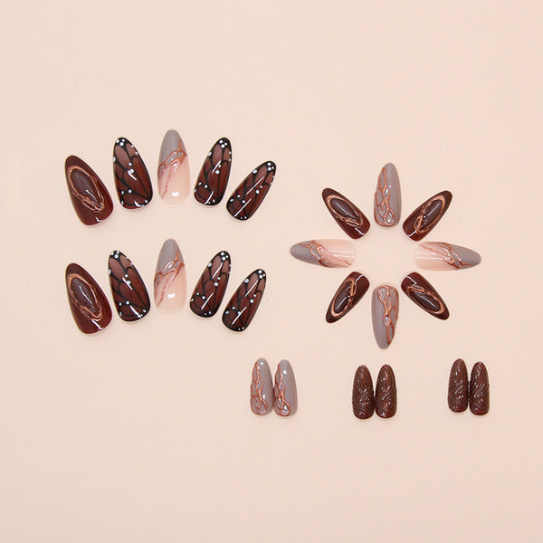 12 Sizes-24 Pcs Press On Nails W1713