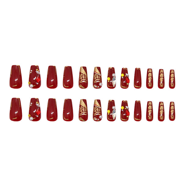 12 Sizes-24 Pcs Press On Nails Z1010