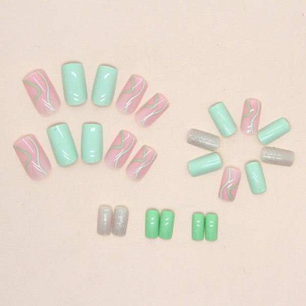 12 Sizes-24 Pcs Press On Nails W679