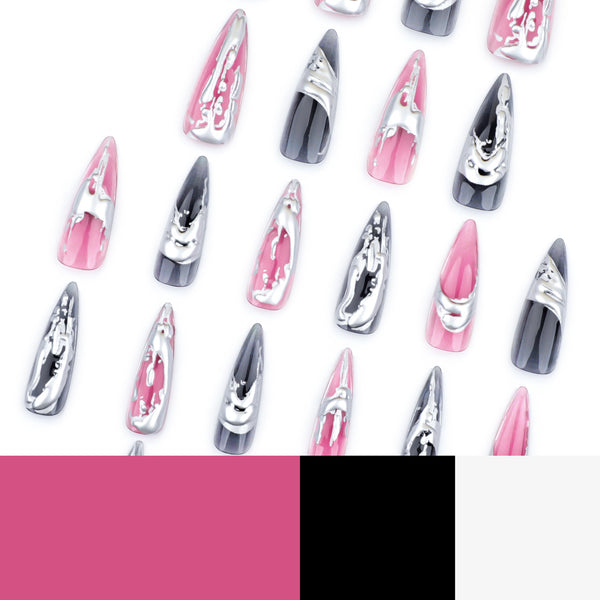 12 Sizes-24 Pcs Press On Nails JP3525