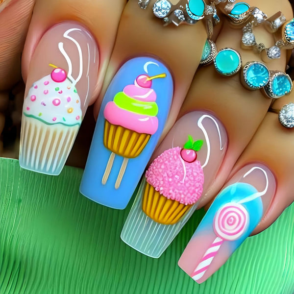 12 Sizes-24 Pcs Press On Nails Y704