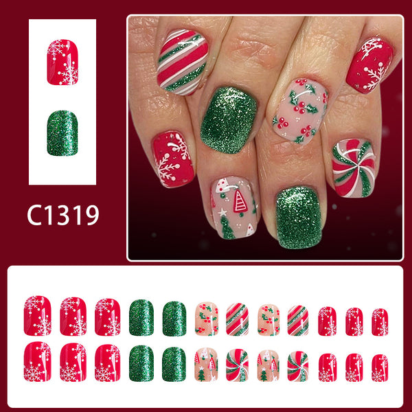 12 Sizes-24 Pcs Press On Nails C1319