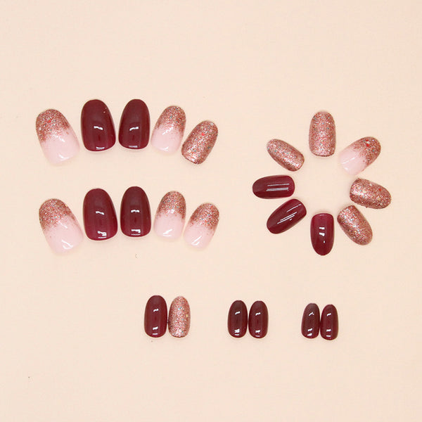 12 Sizes-24 Pcs Press On Nails W1491
