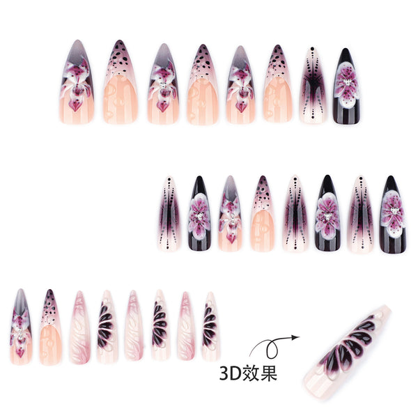 12 Sizes-24 Pcs Press On Nails JP4123