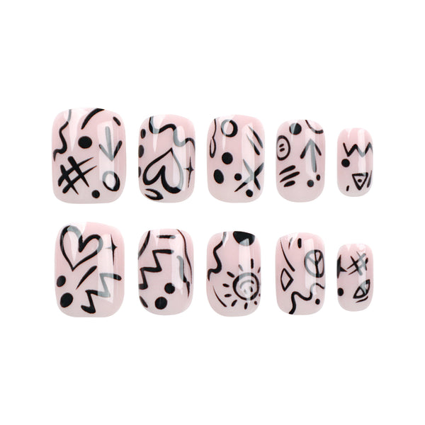 12 Sizes-24 Pcs Press On Nails JP2871