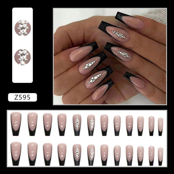 12 Sizes-24 Pcs Press On Nails Z595