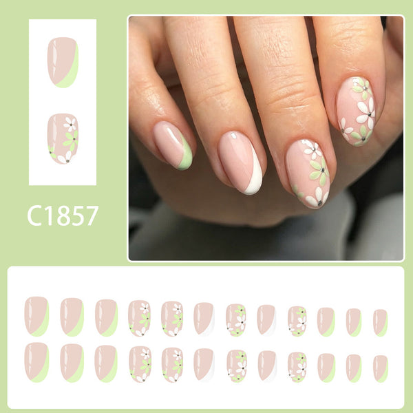 12 Sizes-24 Pcs Press On Nails C1857