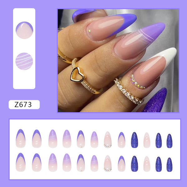 12 Sizes-24 Pcs Press On Nails Z673