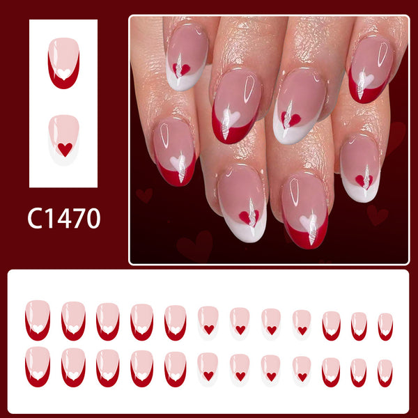 12 Sizes-24 Pcs Press On Nails C1470