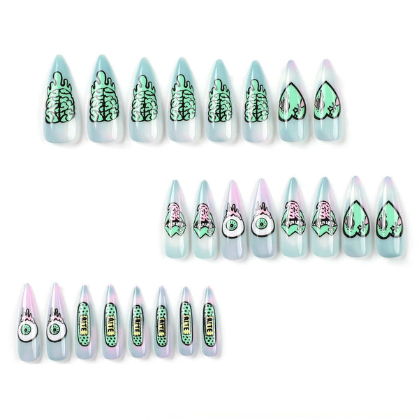 12 Sizes-24 Pcs Press On Nails JP2517