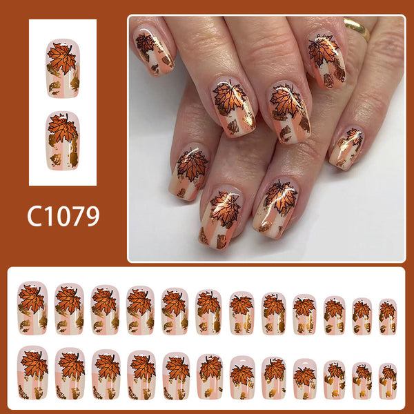 12 Sizes-24 Pcs Press On Nails C1079