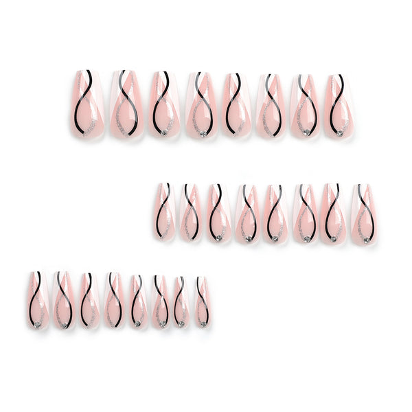 12 Sizes-24 Pcs Press On Nails JP3045
