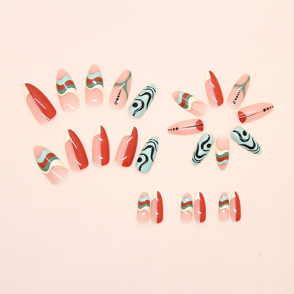 12 Sizes-24 Pcs Press On Nails W1909