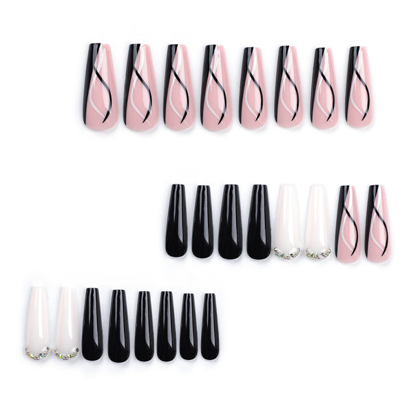 12 Sizes-24 Pcs Press On Nails JP3082
