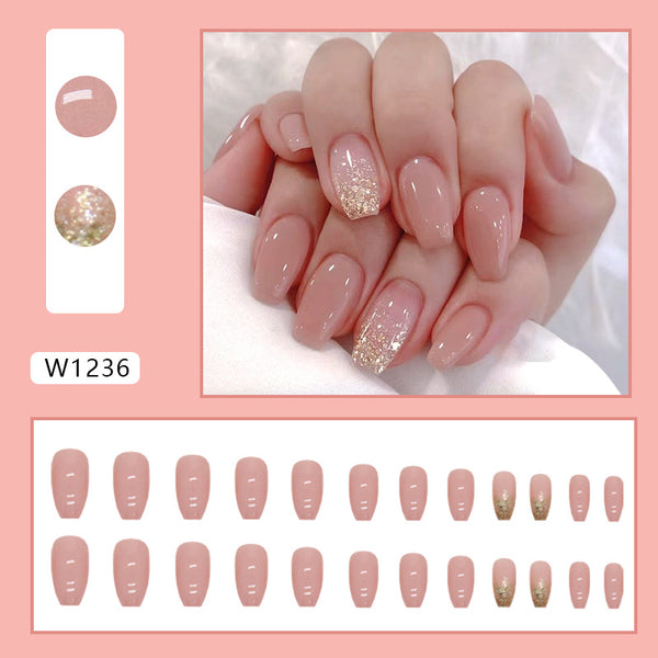 12 Sizes-24 Pcs Press On Nails W1236