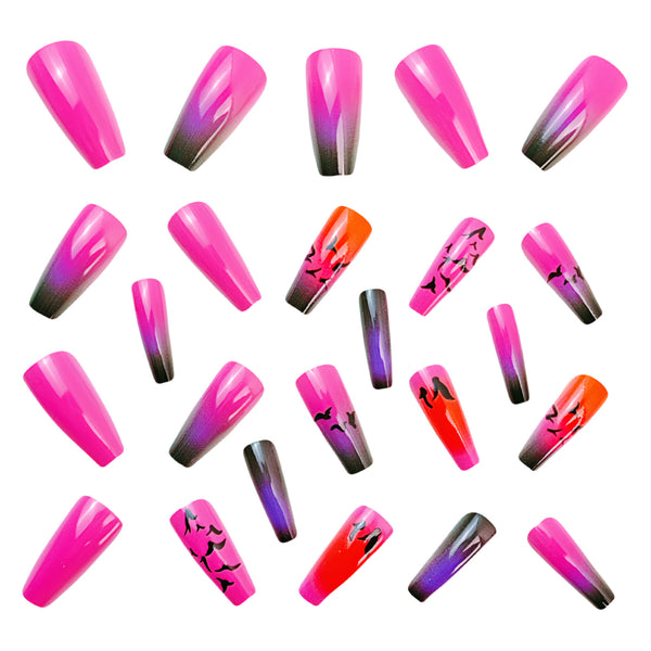 12 Sizes-24 Pcs Press On Nails Y643