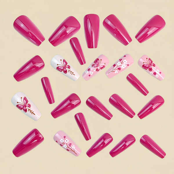 12 Sizes-24 Pcs Press On Nails Y1849