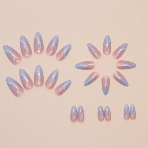 12 Sizes-24 Pcs Press On Nails W1640