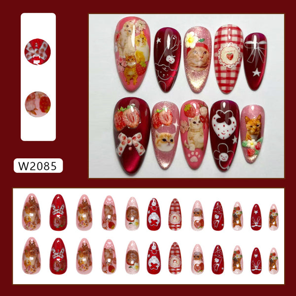 12 Sizes-24 Pcs Press On Nails W2085