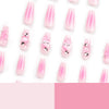 French Glossy Long Ombre Pink Square Press on Nails