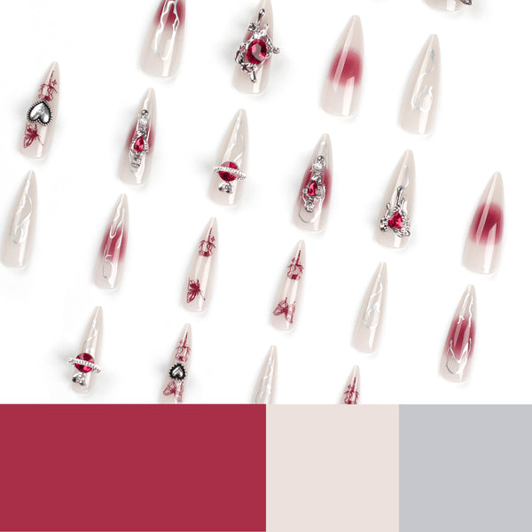 12 Sizes-24 Pcs Press On Nails JP2765