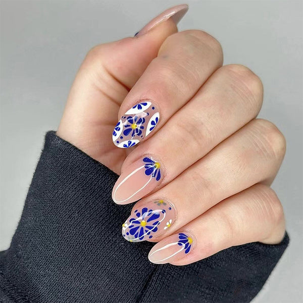 12 Sizes-24 Pcs Press On Nails W1185