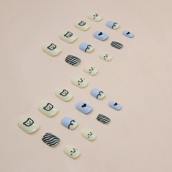 12 Sizes-24 Pcs Press On Nails K010