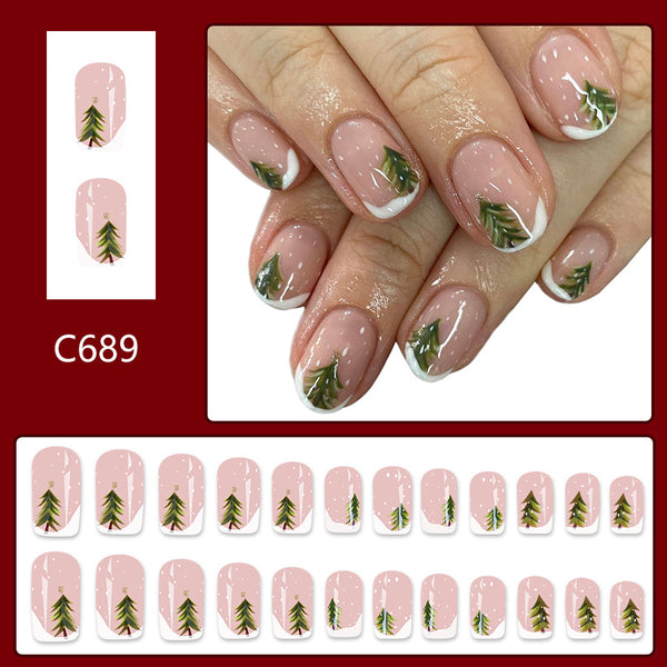 12 Sizes-24 Pcs Press On Nails C689