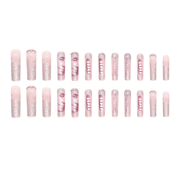 12 Sizes-24 Pcs Press On Nails G009