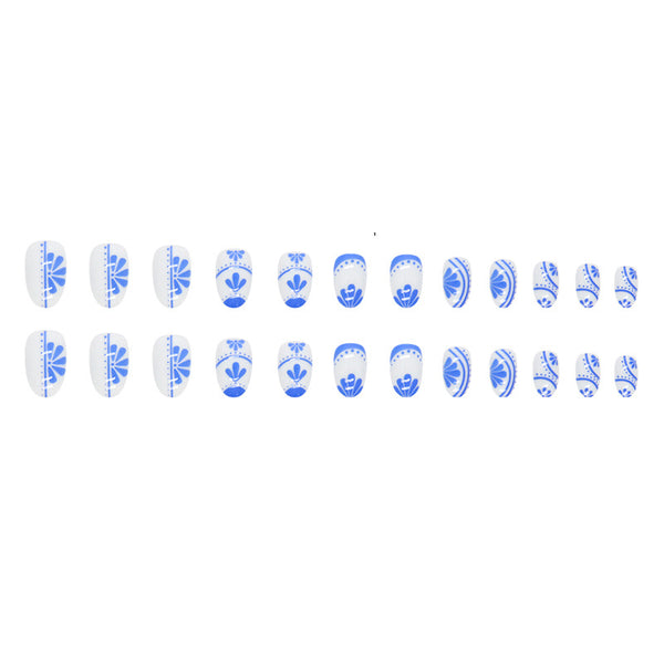12 Sizes-24 Pcs Press On Nails W1200