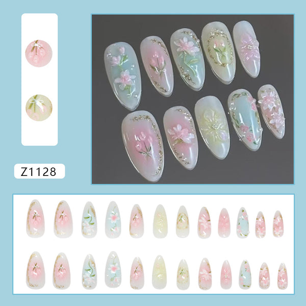 12 Sizes-24 Pcs Press On Nails Z1128