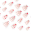 Almond French Glossy Medium Pink Press on Nails