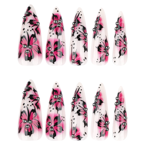 12 Sizes-24 Pcs Press On Nails JP4111