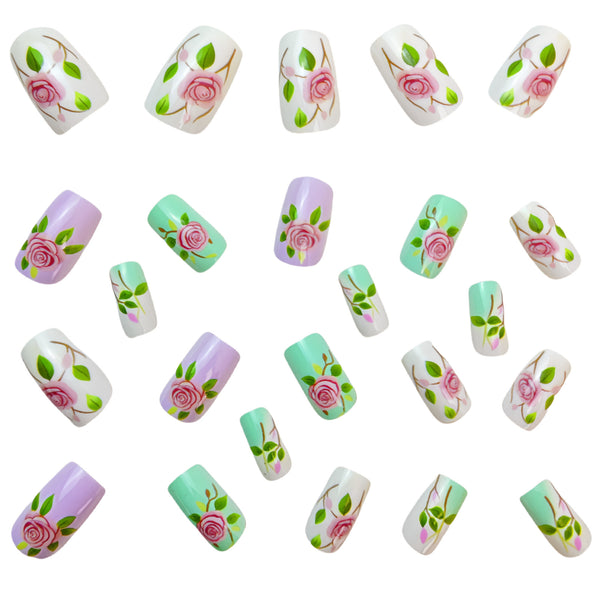 12 Sizes-24 Pcs Press On Nails Y638
