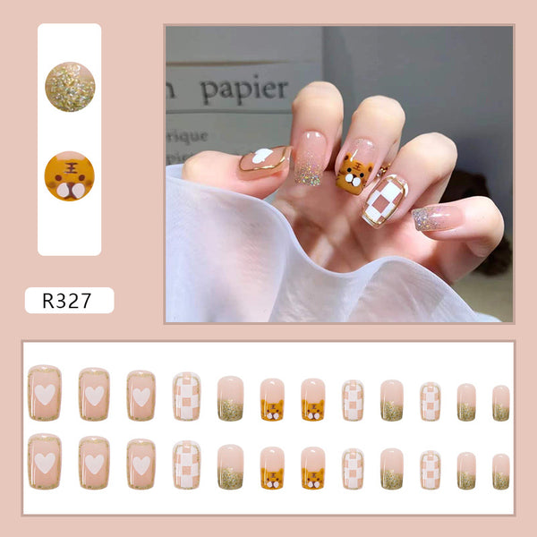 12 Sizes-24 Pcs Press On Nails R321