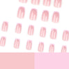 French Glossy Medium Pink Square Press on Nails