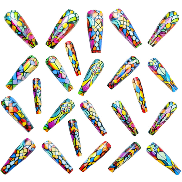 12 Sizes-24 Pcs Press On Nails Y735