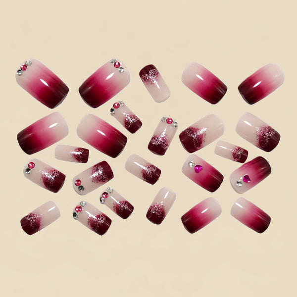 12 Sizes-24 Pcs Press On Nails Y1527